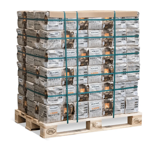 Rekord Braunkohlebriketts 10kg x 90 Paket 900kg Palette