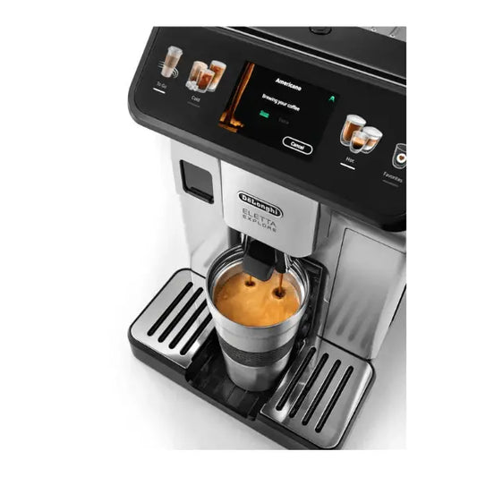 De’Longhi Eletta Explore ECAM450.55.S Kaffeevollautomat – Silber, 2,3 L Wassertank - FERDALIN UG